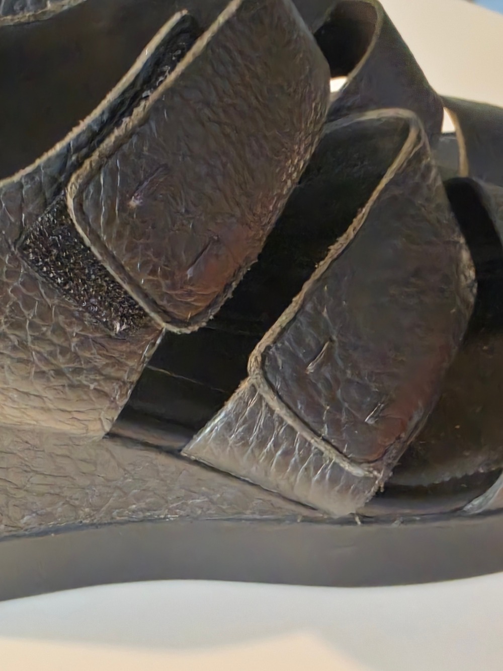 Ecco Black Leather Wedge Sandals with Adjustable Straps - Picture 7 of 9